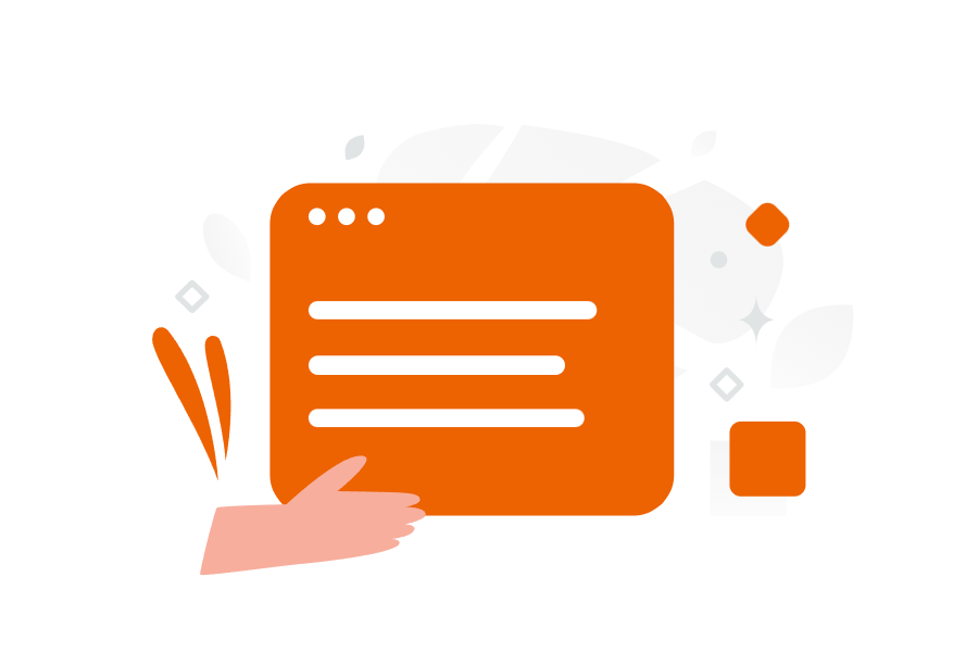 Hand over orange folder illustration